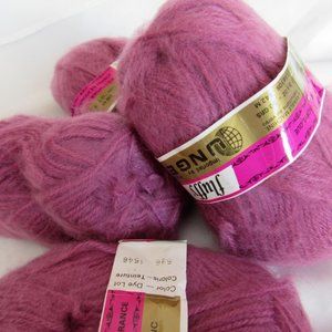 UNGER Yarns : Vintage FLUFFY 4x 50g. . Made in France.Mohair Acrylic